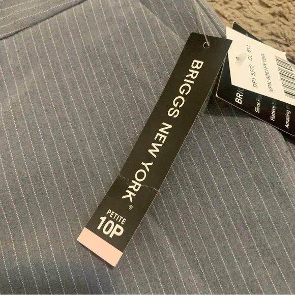 NWT Briggs New York Petite Pinstripe Pants 10P - Picture 8 of 10